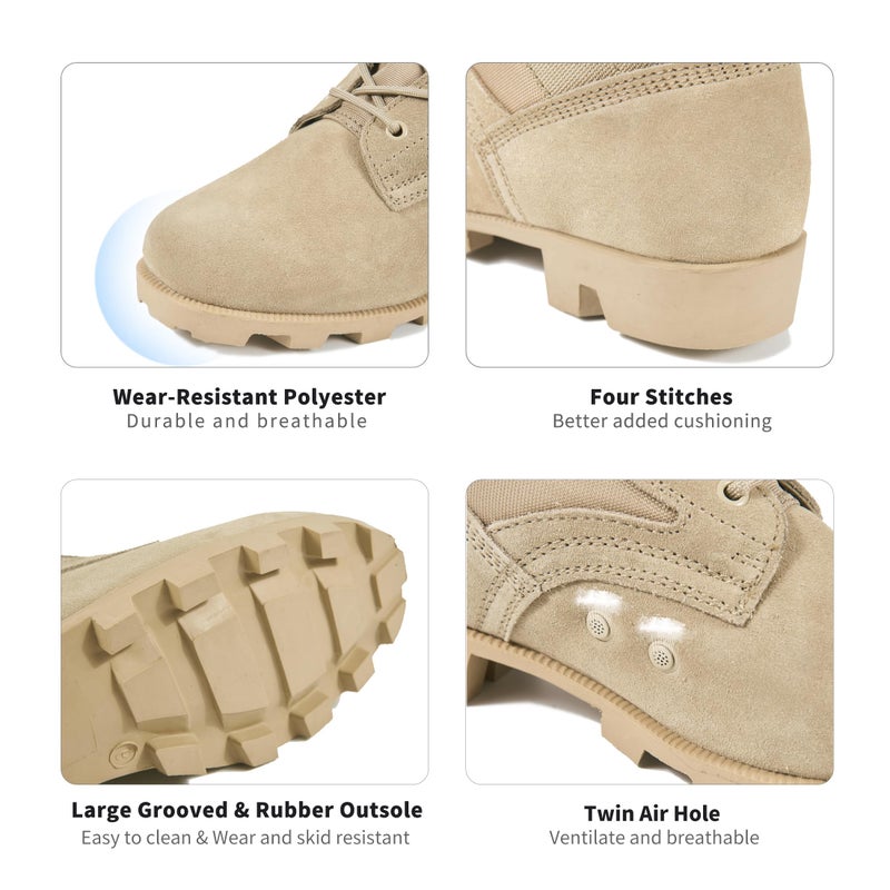 WIDEWAY Tactical Military Boots for Men and Women 8 Inches Desert Combat Army Jungle Boots Outdoor Hiking Boots - Image 5